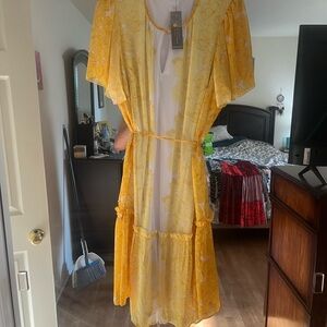 Lane Bryant Yellow Floral Blouse